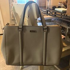 Beautiful New Kate Spade Bag, In The Color Lightsmoke- Which Is A Light Icy Blue. Never Used. Elegant Kate Spade Shoulder Bag With Zipper Closure, Elegant Kate Spade Shoulder Bag With Zipper, Elegant Gray Satchel With Top Carry Handle, Chic Gray Satchel, Elegant Gray Double Handle Satchel, Elegant Gray Satchel, Gray Office Bags With Gold-tone Hardware, Elegant Gray Shoulder Bag, Bags Kate Spade