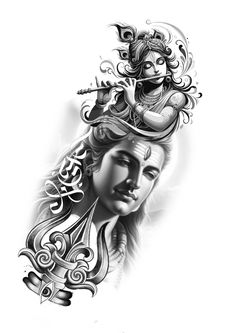 Digital Sketching, Trishul Tattoo, Krishna Tattoo, God Art, Lord Shiva, Krishna