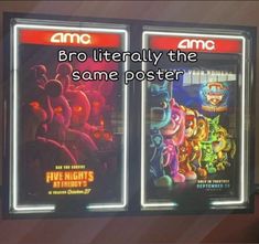 two movie posters with the same title on them