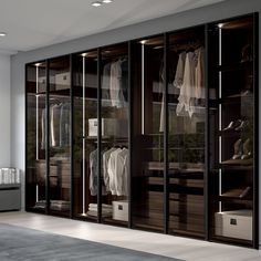 anta_glass_up_em08 Modern Wardrobe Design Sliding Doors, Wardrobe Laminate Design, Glass Closet, Wardrobe Systems