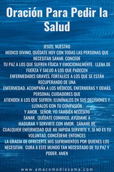 a blue poster with spanish words on it