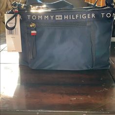 Brand New Purse Everyday Blue Tommy Hilfiger Shoulder Bag, Tommy Hilfiger Blue Bags For Daily Use, Tommy Hilfiger Bag, Red Floral Maxi Dress, Tommy Hilfiger Handbags, Tommy Hilfiger Bags, Tommy Hilfiger Logo, Country Blue, Canvas Crossbody Bag