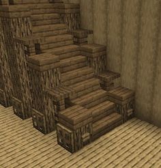 a set of stairs made out of wooden planks