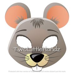 a mouse mask with the words two little hands written on it