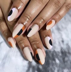 Swag Nails Short, Nails Short Oval, Fall Gel Nails, Oval Nails, Fire Nails, Nail Shop