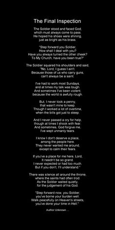 the final inspection poem in black and white on a black background with text below it