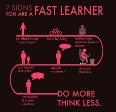 the 7 signs you are a fast learner do more than think less info graphic