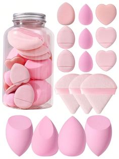 Make Up Sponge, Pur Makeup, Loose Powder Makeup, Makeup Blender Sponge, Disposable Mascara Wands, Makeup Puff, Make Up Tools, Pink Cosmetics, Eyelash Brush