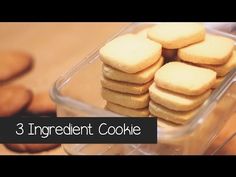 three ingredient cookies stacked in a container