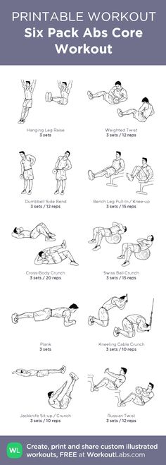 the printable workout for six pack abs core workouts