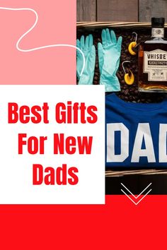 father's day gifts for new dads are on display in this collage