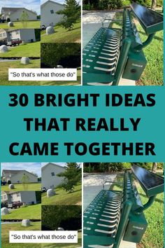 the words, 30 bright ideas that really came together are shown in four different pictures