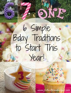 a collage of photos with the words 7 simple baby traditions to start this year