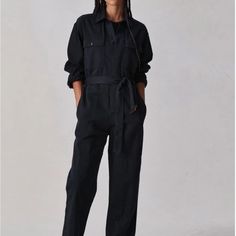 Great Jumpsuit, High Quality, Never Worn Black Relaxed Fit Jumpsuit For Workwear, Black Long Sleeve Cotton Jumpsuits And Rompers, Black Utility Overall Jumpsuits, Black Utility Overall Jumpsuits And Rompers, Black Utility Overalls Jumpsuit, Black Utility Overalls Romper, Black Utility Jumpsuit For Workwear, Black Jumpsuits And Rompers With Pockets For Work, Black Jumpsuit With Pockets For Workwear