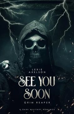 the poster for see you soon grim reaper, which features a skeleton wearing a hood