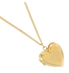 Ky & Co USA Made Gold Tone Beveled Plain Heart 1" + Chain Necklace 16" Add a new staple to your wardrobe with this classic neckalce. It features a beveled heart-shaped photo lock pendant on a curb chain and a shiny gold tone finish that'll go well with any outfit. It's 16 inches long and uses a spring clasp. This love-themed necklace can be worn casually, on dates, on Valentine's Day, and so on. Makes for the perfect gift to a loved one or yourself. Made in USA. Features Classic Style Heart Pendant Necklace Photo Locket Gold Tone Great Valentine's Day Gift Curb Chain Details Shipping Weight: 0.12 pounds Item MPN: 3125-20 Why Buy From Us? Wide selection of jewelry items for men and women of all ages Keep your look updated with the latest trends on fashion jewelry Experienced jeweler and onl Wendy Name, Locket Gold, Chainmail Necklace, Necklace Photo, Lock Pendant, Wire Necklace, Photo Locket, Name Jewelry, Jewelry Choker