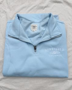 Clearwater Blue Matching Logo Collection - Sunkissedcoconut Blank Apparel, Logo Collection, Quarter Zip Sweatshirt, Ocean Blue, Zip Sweatshirt, Blue Ocean, Christmas Shopping, Quarter Zip, Sweatshirts Women