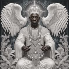 Obatala: The kindly father of all the orishas and all humanity. He is also the owner of all heads and the mind. Though it was Olorun who created the universe, it is Obatal who is the creator of the world and humanity. Obatal is the source of all that is pure, wise peaceful and compassionate. Arc Angels, Orisha Offering, Yoruba Orishas Deities, Obatala Offerings, Black Gods, Medical Astrology, Ice Candy