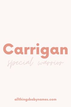 the words, carriage special warrior are in pink and orange letters on a white background