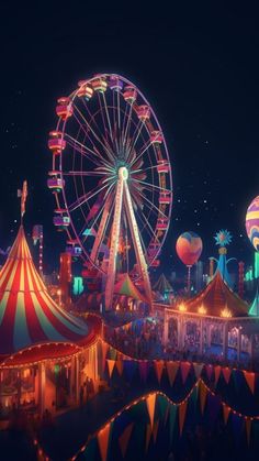 Circus Theme Painting, Carnival Theme Background, Carnival Fantasy Art, Circus Wallpaper Backgrounds, Carnival Wallpaper Aesthetic, Theme Park At Night, Fantasy Carnival Art, Theme Park Background, Carnival Concept Art