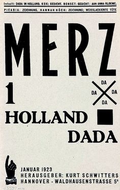 an old poster advertising merz holland and dada