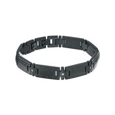 This handsome black ion-plated stainless steel bracelet is the perfect way to finish any outfit. This handsome black ion-plated stainless steel bracelet is the perfect way to finish any outfit.Click on this JEWELRY & WATCHES GUIDE to learn about fit, styles, materials and more! Length: 8.75 in. with 0.5-in. lock extender Clasp: fold-over Metal: stainless steel Plating: black ion plated Finish: polished Packaging: boxedSTONE DETAILS Stone type: cubic zirconia Total weight: 1/2 ct. Stone size: 1.5 Modern Black Tungsten Carbide Jewelry, Modern Black Titanium Jewelry, Elegant Black Magnetic Bracelets, Modern Black Magnetic Jewelry, Black Magnetic Metal Bracelets, Cubic Zirconia Bracelet, Lynx, Steel Bracelet, Stainless Steel Bracelet