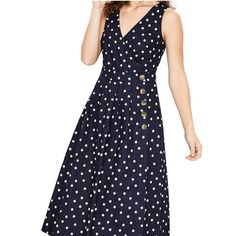 Boden Arwen Midi Wrap Dress. Navy Blue With White Polka Dots. Nwt Date Night Fashion, Boden Dress, Prom Looks, Cotton Linen Dresses, Midi Wrap Dress, Wrap Midi Dress, Office Dresses, Size 8 Dress, Linen Dresses