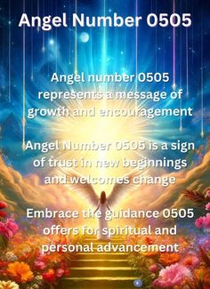 an angel number with the words angel number 0505 and its meaning on it