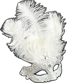 White Eye Mask For Costume Party, White Masquerade Masks For Carnival, White Masquerade Mask For Halloween, White Carnival Eye Mask, White Masks For Carnival Costume Party, White Halloween Eye Mask, White Eye Mask For Carnival, White Eye Mask For Masquerade, White Masks And Prosthetics For Masquerade Carnival