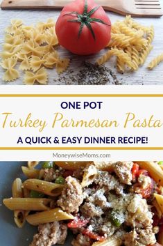 one pot turkey parmesan pasta is an easy dinner recipe