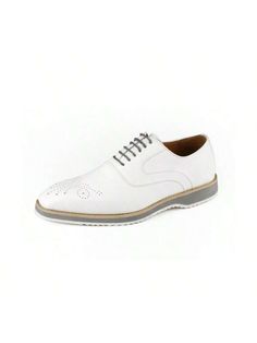 Experience the Gideon white oxford shoes by Amali, where timeless brogue styling merges with the refined allure of modern design. These mens lace up casual shoes radiate sophistication, providing a versatile look that seamlessly transitions from work to play while offering unbeatable comfort. Carefully constructed with high-quality synthetic material to strike the perfect balance between classic and contemporary, the Gideon is a must-have for any man looking for an everyday shoe that's both prac White Oxford Shoes, White Oxford, Brogues Style, Everyday Shoe, Oxford White, Everyday Shoes, Men Looks, Shoe Game, Timeless Pieces