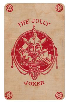 the jolly joker playing card with red ink