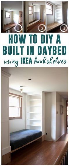 how to diy a built in daybed using ikea bookshelves