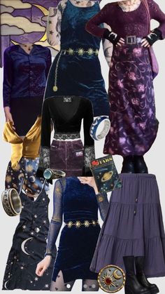 Whimsigoth Moon, Witchy Y2k Outfits, Moon Core Outfits, Cosmiccore Outfits, Corporate Whimsigoth, Moon Outfit Aesthetic, Whimsigoth Winter Outfits, Witchy Clothing, Moon Inspired Outfits