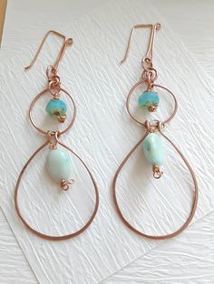 Handmade jewelry, copper wire wrapped earrings, bracelets, and necklaces, semi-precious gemstones and glass beads, unique design. ~Unique Design~ Each piece is designed and handcrafted by me. All of these unique styles are made to order especially for you. ~Who is this jewelry great for?~ An elegant, boho, classic style. You can wear it for a casual day or a dressed-up night on the town. This jewelry is a perfect gift for your mother, sister, girlfriend, wife, daughter or anyone who loves beautiful handmade jewelry. ~Materials~ Your handcrafted jewelry is made with various shades of copper or stainless steel wire. These wires are hypoallergenic for most people. They may tarnish over time if exposed to water. The beads used are semi-precious stones, glass, or ceramic.  ~Gifts~ Each order co Wire Wrapped Czech Glass Drop Earrings, Beaded Copper Teardrop Jewelry, Copper Beaded Teardrop Jewelry, Copper Teardrop Beaded Jewelry, Bohemian Wire Wrapped Jewelry In Copper, Bohemian Wire Wrapped Copper Jewelry, Copper Wire Dangle Jewelry For Jewelry Making, Handmade Wire Jewelry For Jewelry Making, Copper Jewelry With Dangling Beads