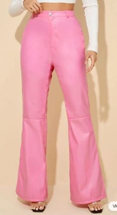 Chic Pink Faux Leather Bottoms, Chic Pink Leather Pants, Trendy Fitted Pink Leather Pants, Pink Leather Winter Outerwear, Fitted Pink Leather Outerwear, Leather Coats, Pink Barbie, Biker Jackets, Leather Pants Women