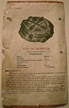 an old menu with a pie on it