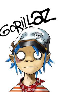 an anime character with blue hair wearing a baseball cap and striped shirt, looking at the camera