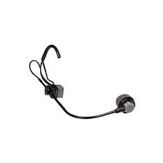 a pair of black ear buds attached to a cord on a white background with clippings