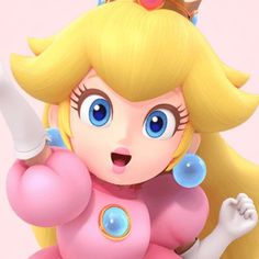 the princess peach from mario kart is wearing a tiara and holding a wand