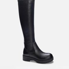 New And Never Worn Black Knee High Boots With A Slight Heel. Size 8. Casual Wide Calf Knee-high Boots, Casual Tall Black Boots, Tall Black Boots With Round Toe, Casual Knee-high Synthetic Boots, Casual Knee-high Boots With Reinforced Heel And Round Toe, Black Low Heel Knee-high Boots For Winter, Black Wide Calf Knee-high Boots With Low Heel, Balenciaga Heels, Knee High Black Boots