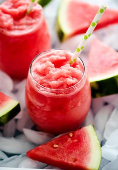 watermelon and cucumber smoothie in glasses with straws