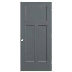 a gray door on a white background