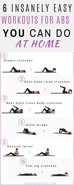 a woman is doing exercises on her stomach with the words 6 easy ways to work out for