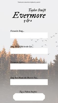 Taylor Swift Evermore Instagram Story Template Evermore Songs, Instagram Taylor Swift, Music Challenge, Music Journal, Taylor Swift Party, Taylor Swift Birthday, Taylor Swift New, Taylor Lyrics, Taylor Swift Music