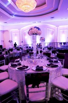 a table set up for a formal event