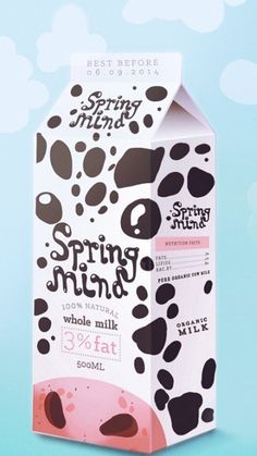 a carton of spring milk on a blue background