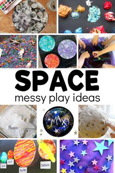 space messy play ideas for kids and toddlers to make with their own handmade materials