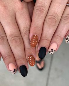 Fall Nail Colors Coffin Shape, Fall Nails Designs Short, Gel X Nails Fall, 2024 Fall Nail Trends, Fall Nail Designs 2024, Fall Nails 2024, Short Fall Nails, Pumpkin Nail, Future Nails