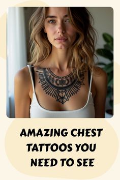 Amazing Chest Tattoos You Need to See Women’s Full Chest Tattoo, Ladies Chest Tattoo, Elegant Chest Tattoo, Feminine Chest Tattoo For Women, Chest Tattoo Designs Female, Unique Christian Tattoos, Full Chest Tattoos, Best Cover Up Tattoos